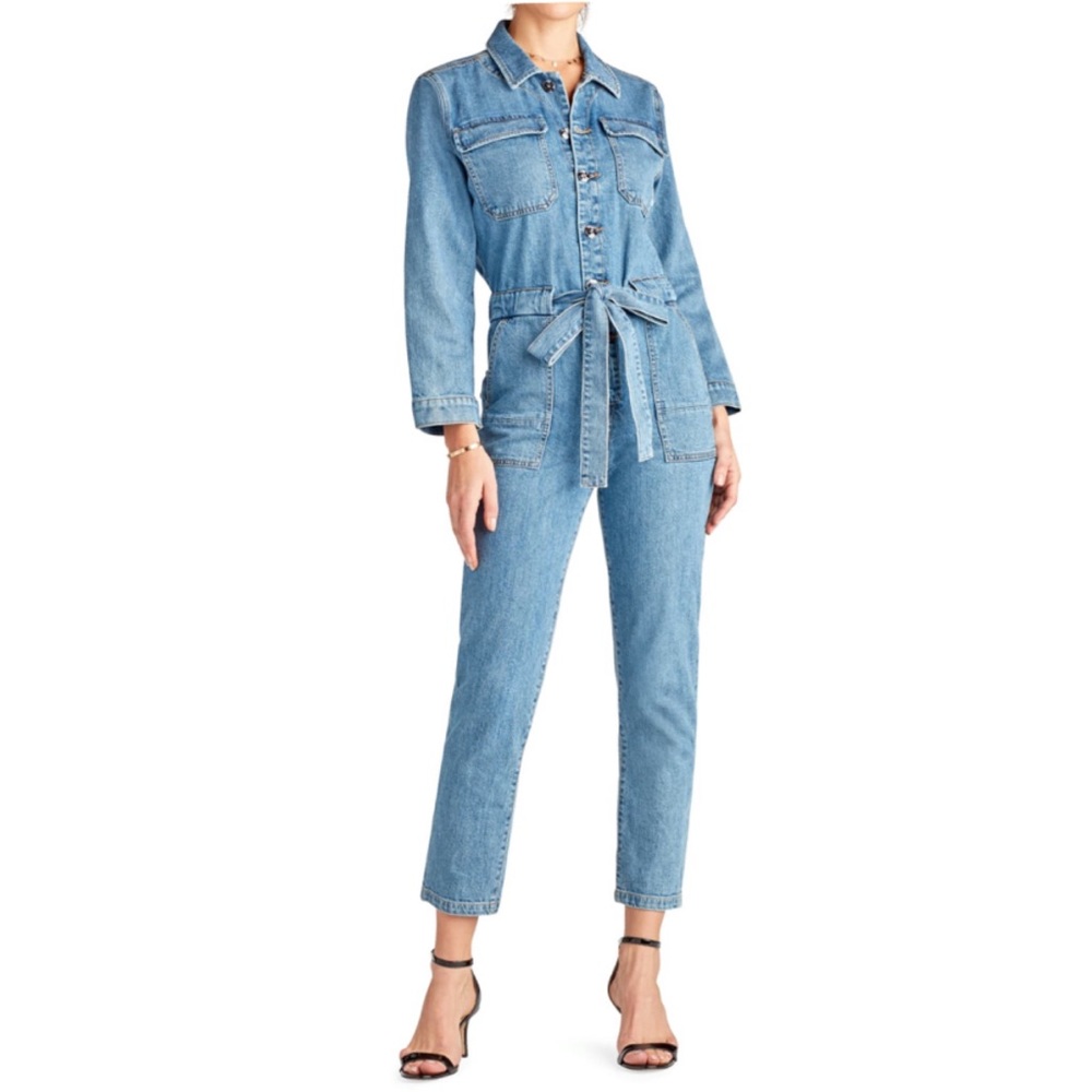 SAM EDELMAN The Coverall Denim Jumpsuit NWT XL